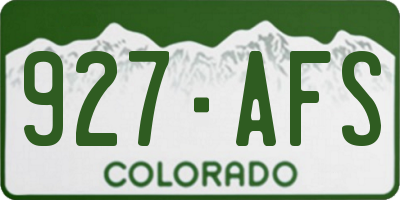 CO license plate 927AFS