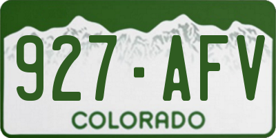 CO license plate 927AFV