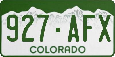 CO license plate 927AFX