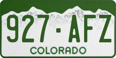 CO license plate 927AFZ