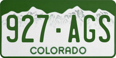 CO license plate 927AGS