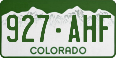 CO license plate 927AHF