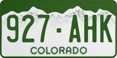 CO license plate 927AHK