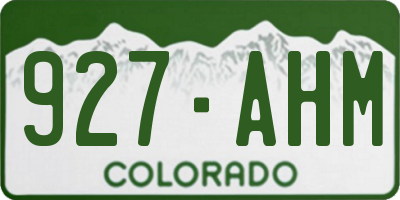 CO license plate 927AHM