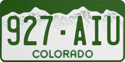 CO license plate 927AIU