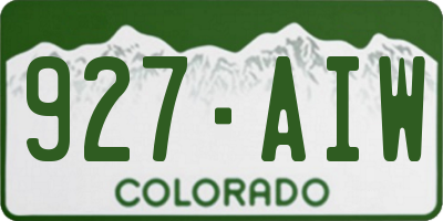 CO license plate 927AIW