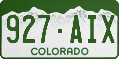 CO license plate 927AIX