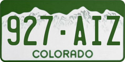 CO license plate 927AIZ