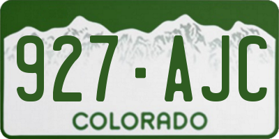 CO license plate 927AJC