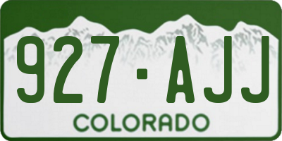 CO license plate 927AJJ