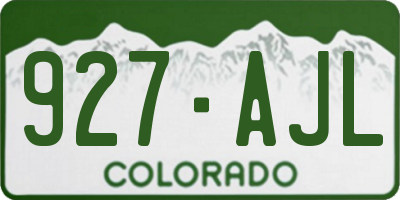 CO license plate 927AJL