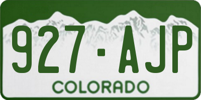 CO license plate 927AJP