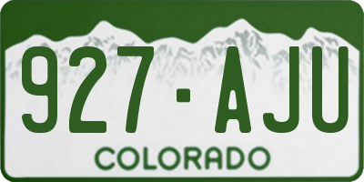 CO license plate 927AJU