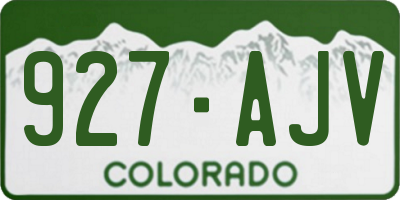 CO license plate 927AJV