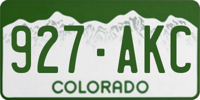 CO license plate 927AKC