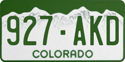CO license plate 927AKD
