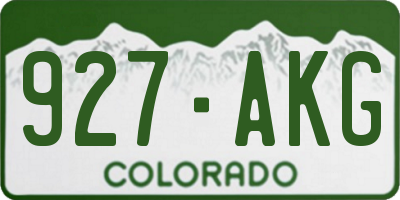 CO license plate 927AKG