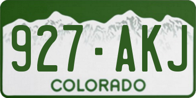 CO license plate 927AKJ