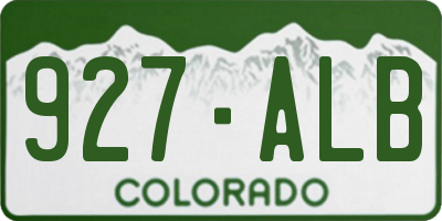 CO license plate 927ALB