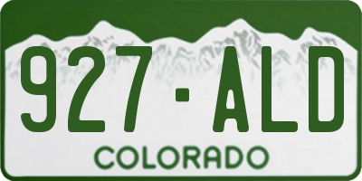 CO license plate 927ALD