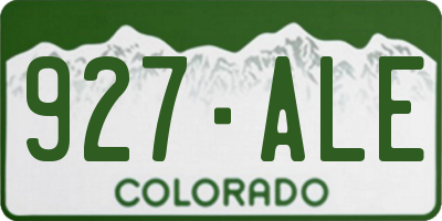 CO license plate 927ALE