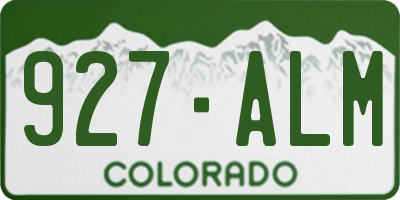 CO license plate 927ALM