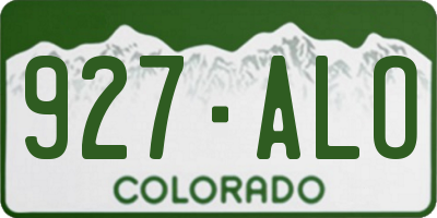 CO license plate 927ALO