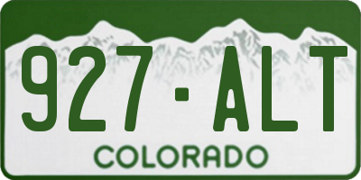 CO license plate 927ALT