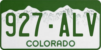 CO license plate 927ALV