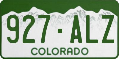 CO license plate 927ALZ