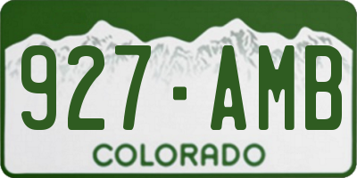 CO license plate 927AMB