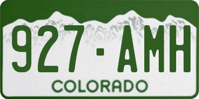CO license plate 927AMH