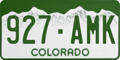 CO license plate 927AMK