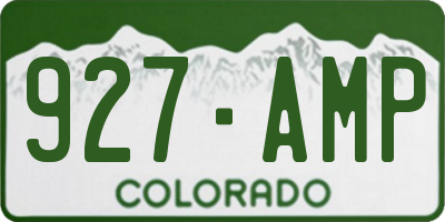 CO license plate 927AMP