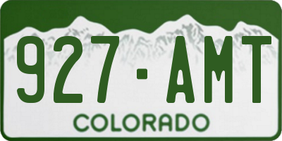 CO license plate 927AMT