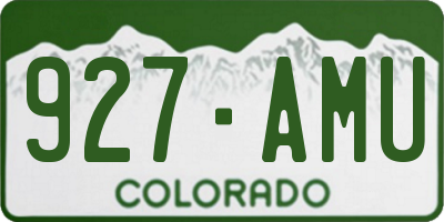 CO license plate 927AMU