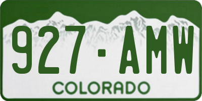 CO license plate 927AMW