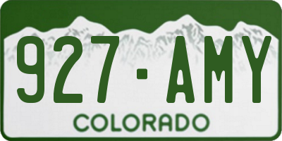 CO license plate 927AMY