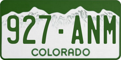 CO license plate 927ANM
