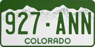 CO license plate 927ANN