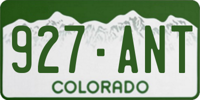 CO license plate 927ANT