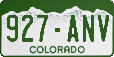 CO license plate 927ANV