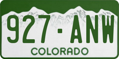 CO license plate 927ANW