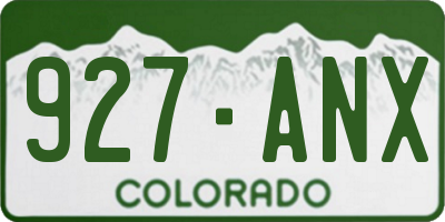 CO license plate 927ANX