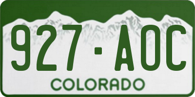 CO license plate 927AOC