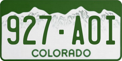 CO license plate 927AOI