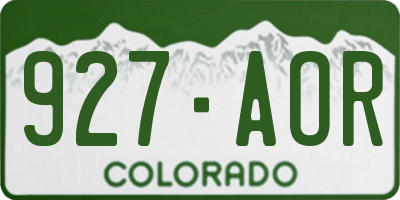 CO license plate 927AOR