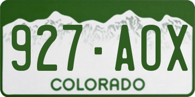 CO license plate 927AOX