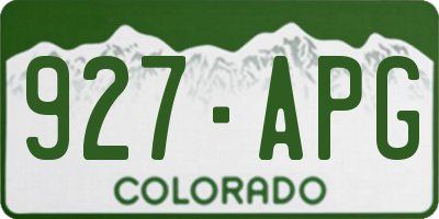 CO license plate 927APG
