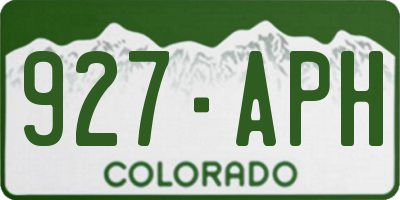 CO license plate 927APH